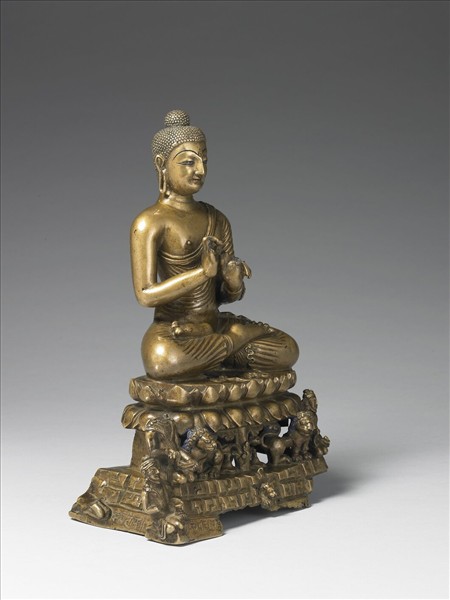 印度 喀什米爾 七世紀 黃銅 佛坐像