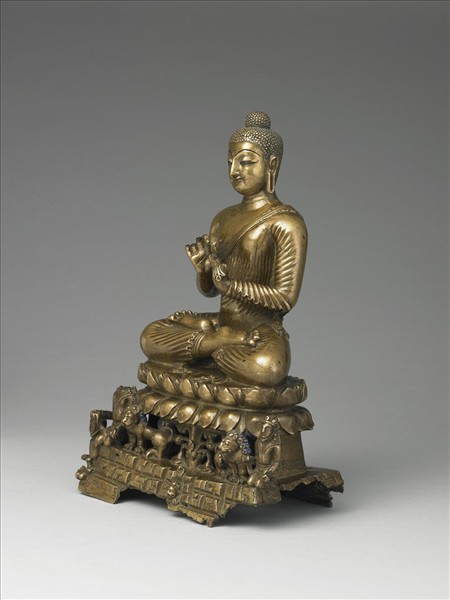 印度 喀什米爾 七世紀 黃銅 佛坐像