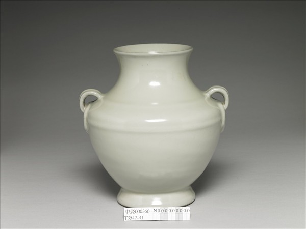 仿官釉如意雙環瓶