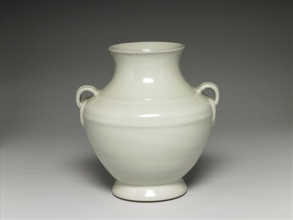 仿官釉如意雙環瓶