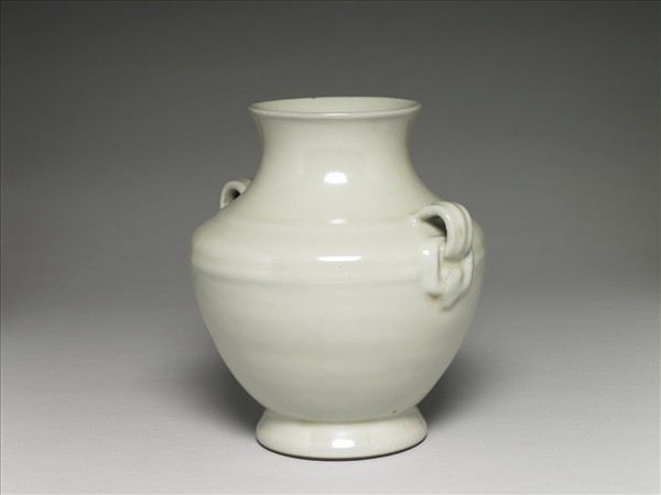 仿官釉如意雙環瓶