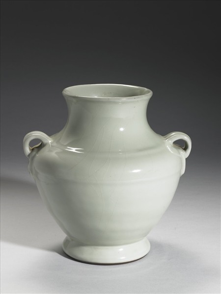 仿官釉如意雙環瓶