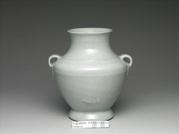 仿官釉如意雙環瓶