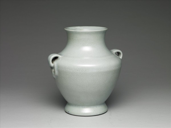 仿官釉如意雙環瓶