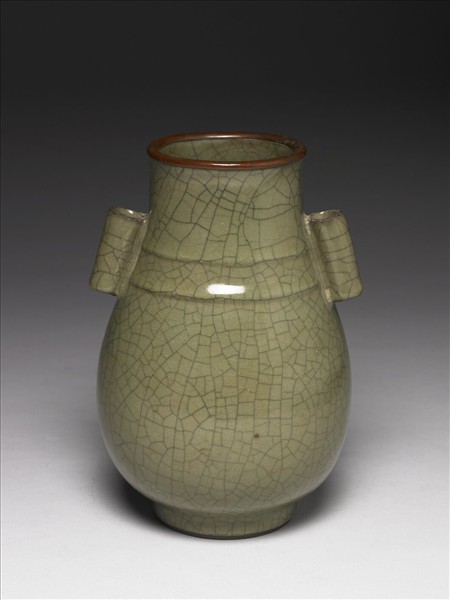 哥窯 青瓷貫耳瓶