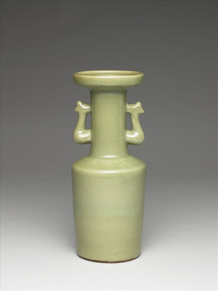 龍泉窯 青瓷鳳耳紙槌瓶