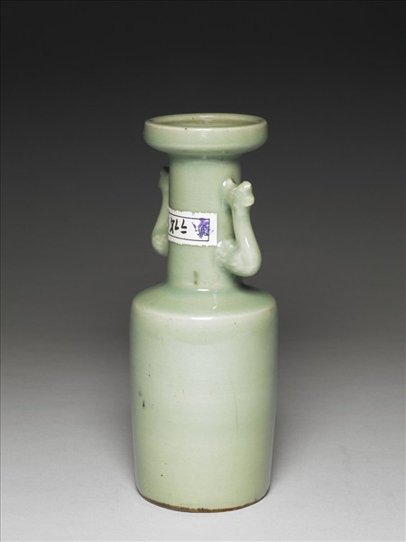 龍泉窯 青瓷鳳耳紙槌瓶