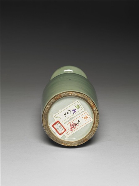 龍泉窯 青瓷鳳耳紙槌瓶