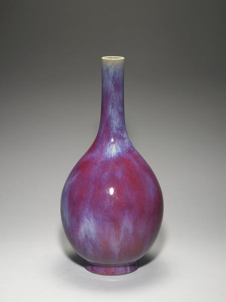 中国古美術・爐鈞釉瓢箪花瓶•【大清乾隆年製】在銘