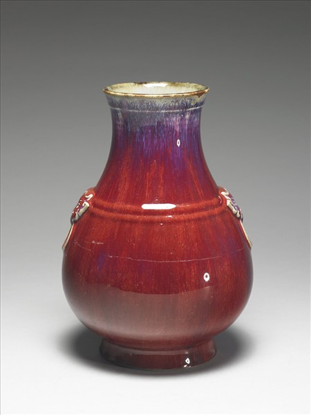 爐鈞釉獸耳暗環壺