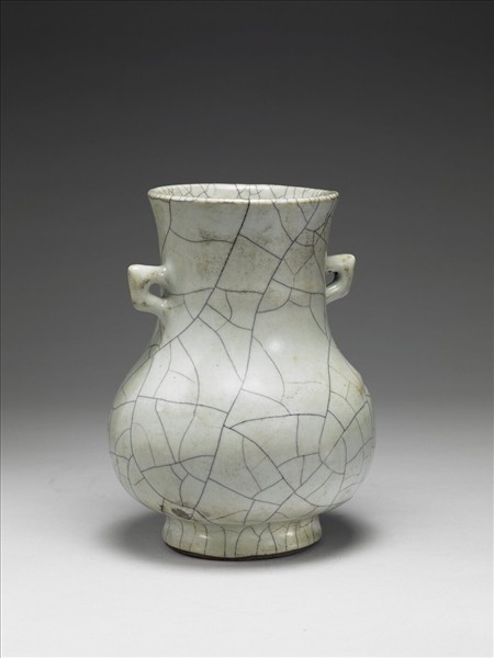 哥窯 青瓷雙耳瓶