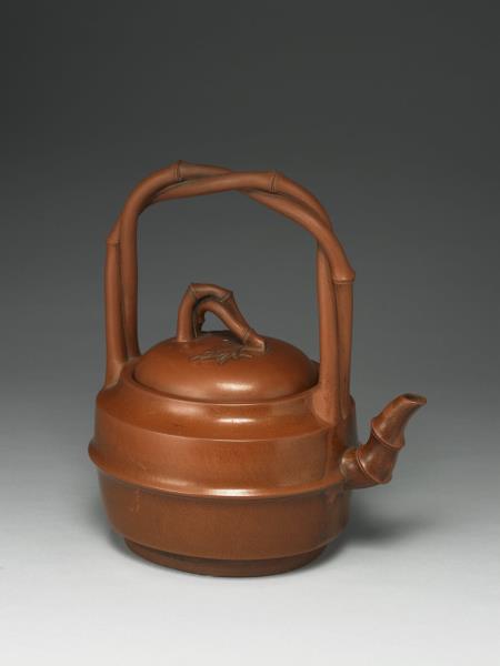 紫砂竹節提梁壺