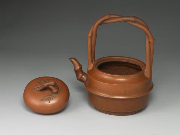 紫砂竹節提梁壺