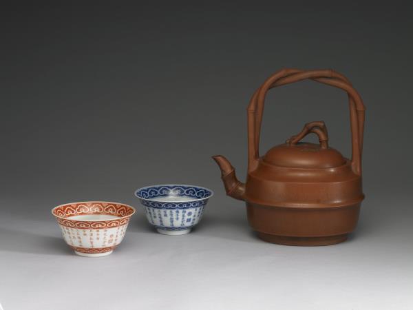 紫砂竹節提梁壺