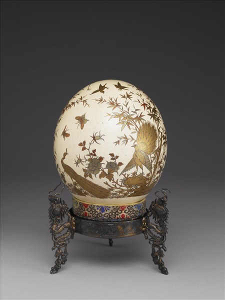 描金花鳥鴕鳥卵