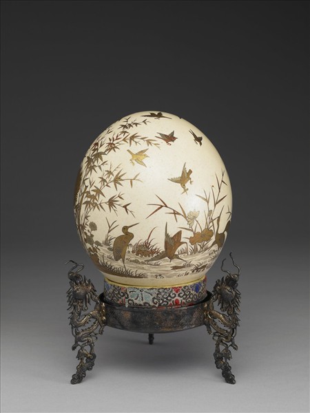 描金花鳥鴕鳥卵