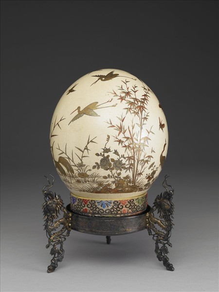 描金花鳥鴕鳥卵