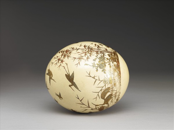 描金花鳥鴕鳥卵