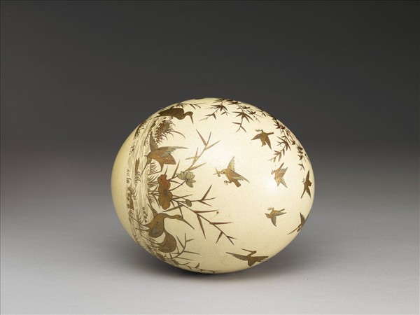 描金花鳥鴕鳥卵