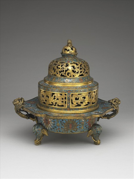 掐絲琺瑯三足盆