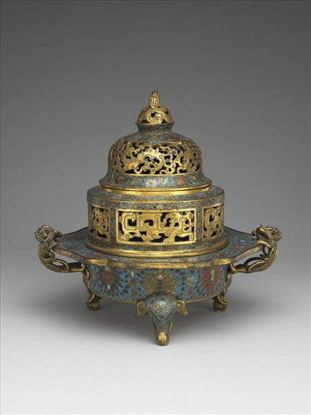 掐絲琺瑯三足盆