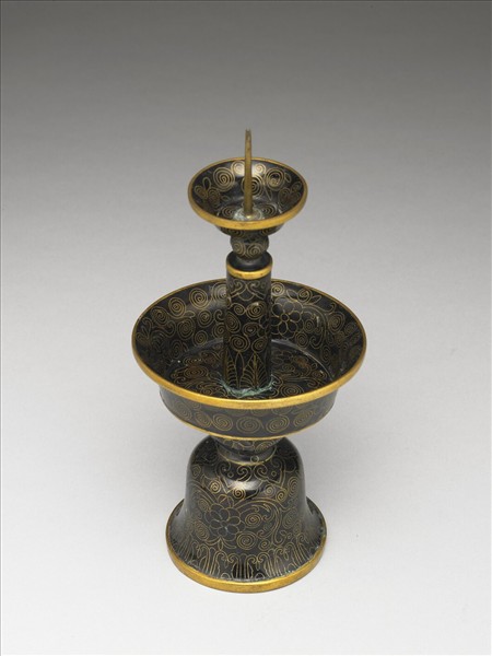 掐絲琺瑯燭台（五供）