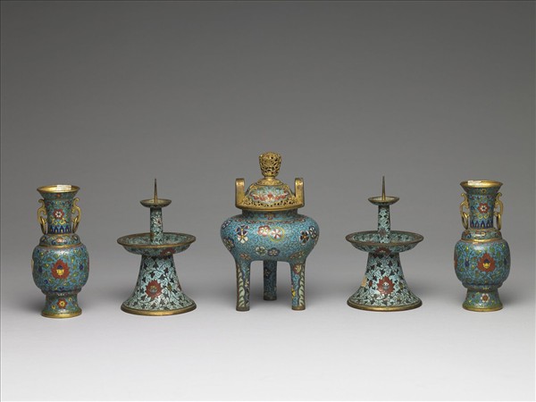 掐絲琺瑯香爐（五供）