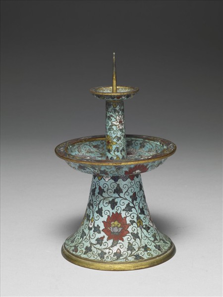 掐絲琺瑯燭台（五供）