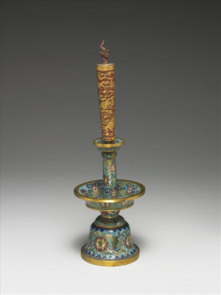 掐絲琺瑯燭台（五供）