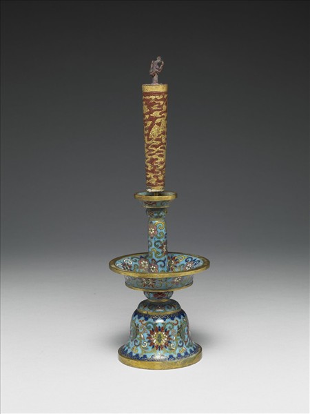 掐絲琺瑯燭台（五供）