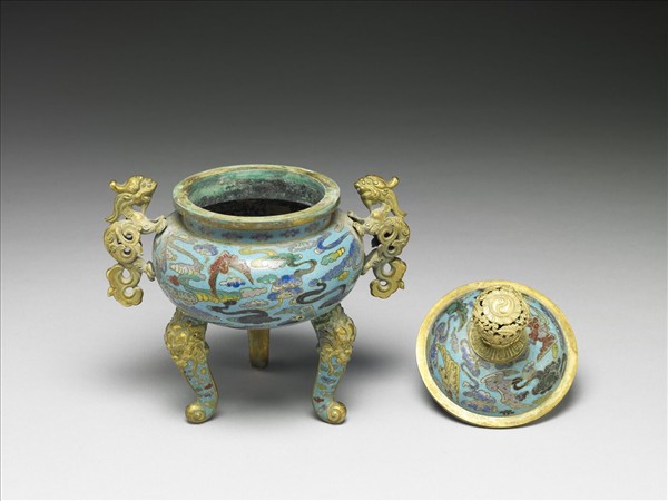 掐絲琺瑯香爐（五供）