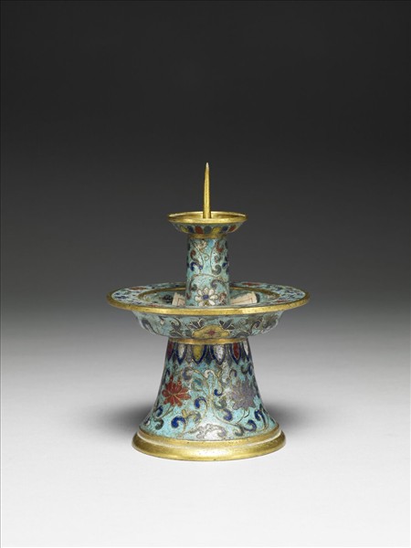掐絲琺瑯燭台（五供）