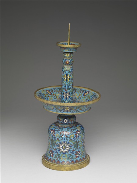 掐絲琺瑯燭台（五供）