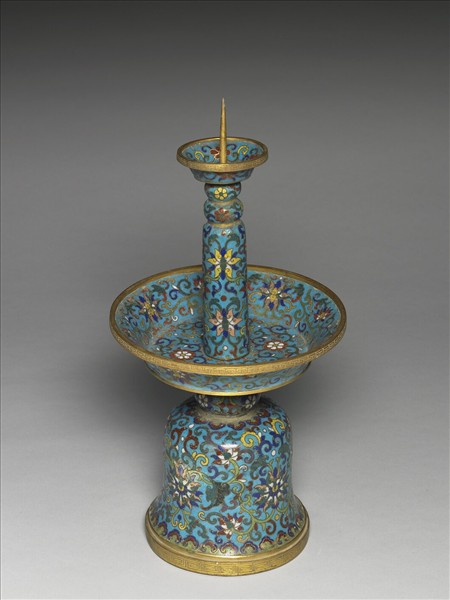 掐絲琺瑯燭台（五供）