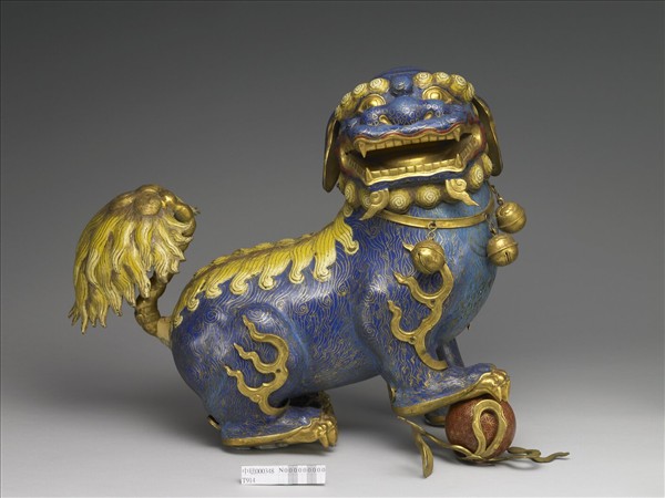 掐絲琺瑯獅子（一對）