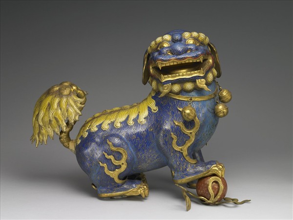 掐絲琺瑯獅子（一對）