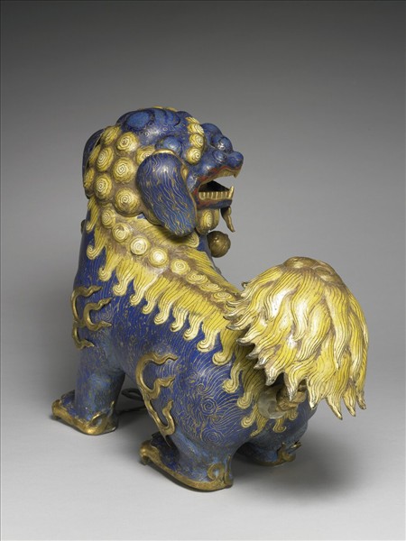 掐絲琺瑯獅子（一對）