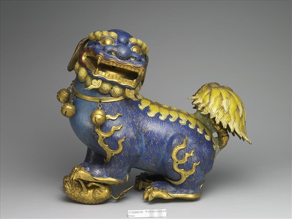 掐絲琺瑯獅子（一對）