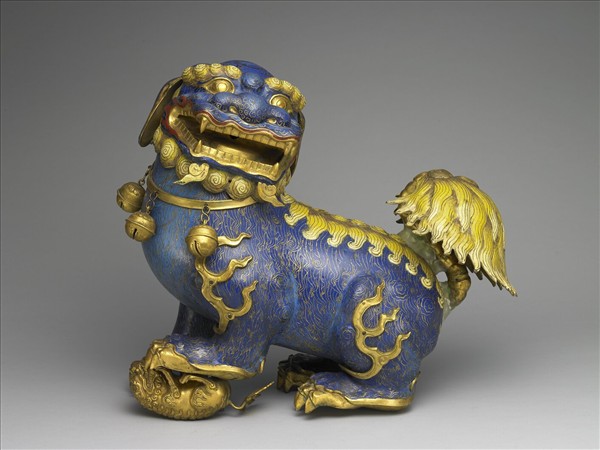 掐絲琺瑯獅子（一對）