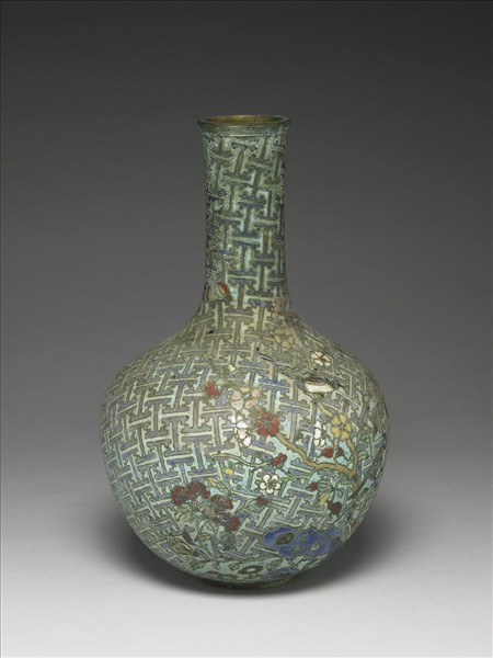 掐絲琺瑯直口瓶