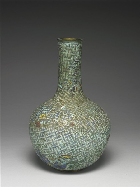 掐絲琺瑯直口瓶