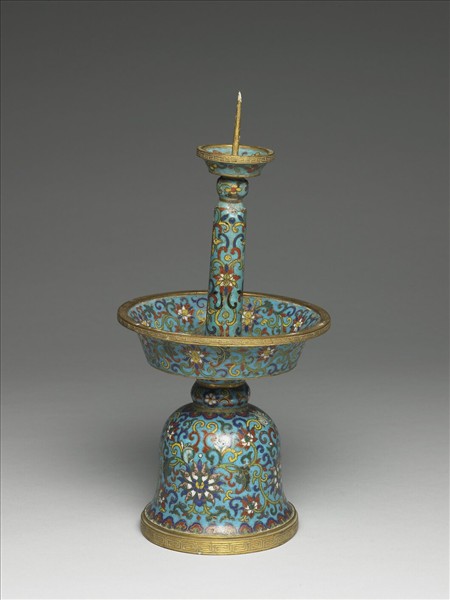 掐絲琺瑯燭台（五供）