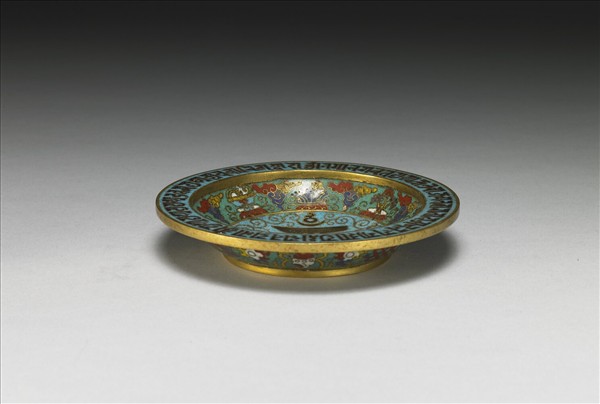 掐絲琺瑯十相自在梵文碟