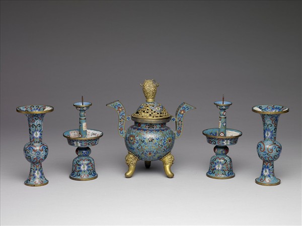 掐絲琺瑯爐（五供）