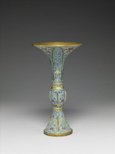 掐絲琺瑯獸面紋觚