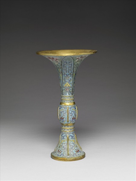 掐絲琺瑯獸面紋觚