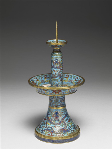 掐絲琺瑯龍鳳紋燭台（五供）