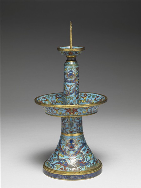 掐絲琺瑯龍鳳紋燭台（五供）