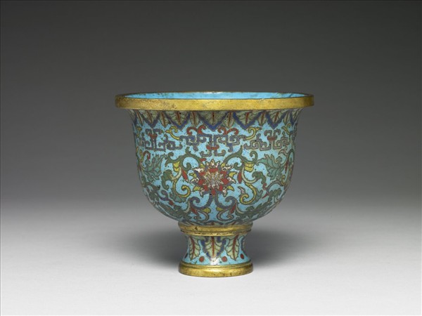 掐絲琺瑯番蓮紋淨水盞