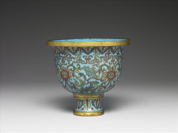 掐絲琺瑯番蓮紋淨水盞